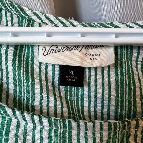 Universal Thread White and Green Striped Blouse - Picture 2 of 3